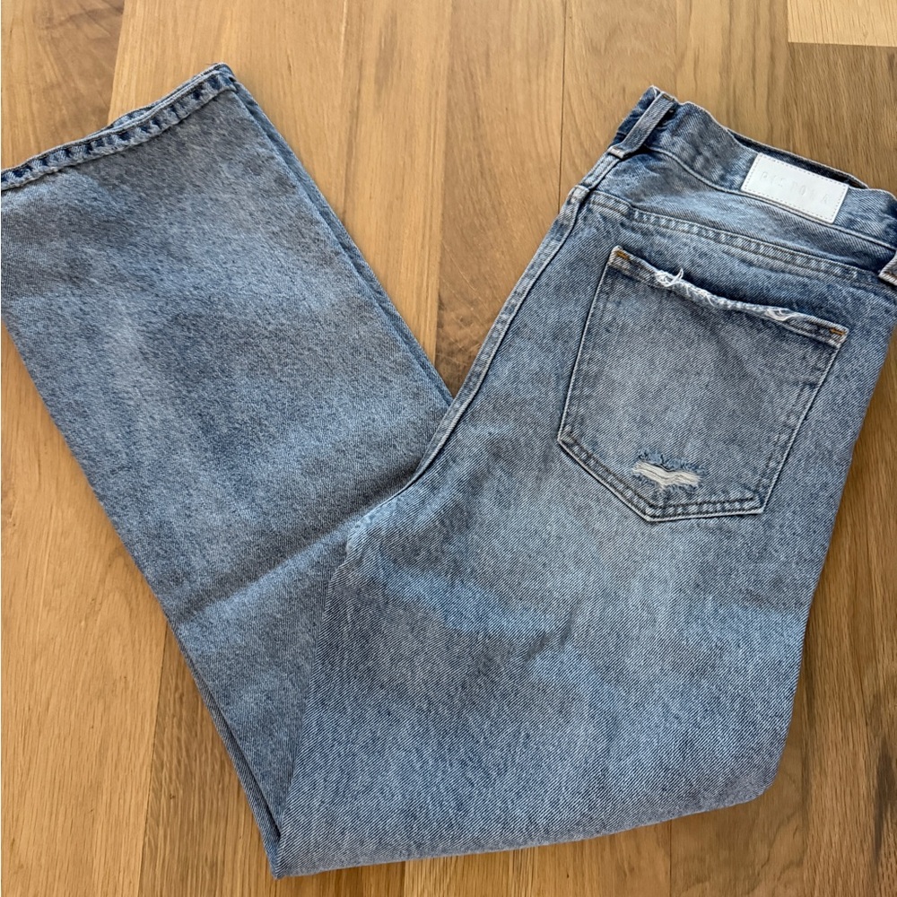 Pistola Blue Ankle Cropped Jeans with Natural Fading